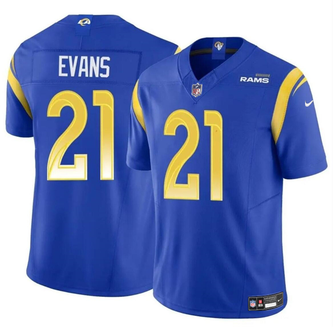 Men's Los Angeles Rams #21 Zach Evans Blue 2024 F.U.S.E Vapor Untouchable Football Stitched Jersey